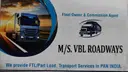 Vbl Roadways, Kolkata, Agent/Broker, Fleet Owner